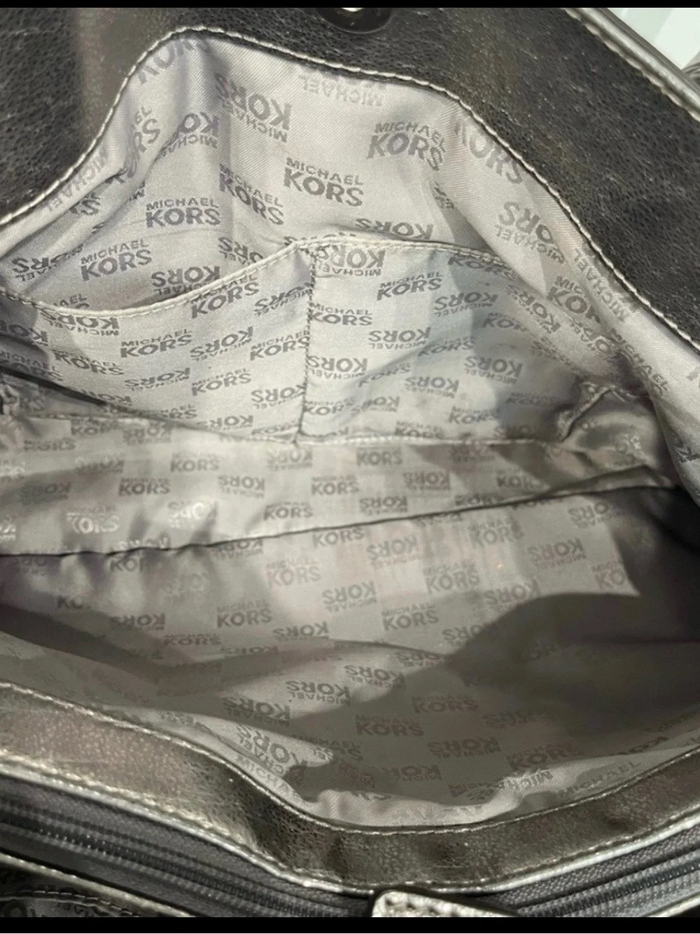 Michael Kors Metallic Gunmetal Shoulder Bag